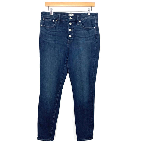 J Crew Dark Wash 10" High-Rise Toothpick Button Up Jeans- Size 29 (Inseam 27")