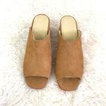Nisolo Camel Slip On Block Heel made with Genuine Suede Leather- Size 8.5