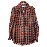 BB Dakota Steve Madden Multi Color Plaid Fringe Hem Shirt Jacket NWT- Size S (sold out online)