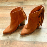 Qupid Brown Fringe Ankle Boot- Size 6.5