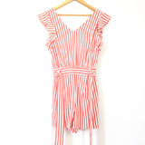 LOFT Ruffle Sleeve Romper with Belt- Size 4 Petite (see notes)