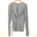 Zella Hooded Heathered Grey Long Sleeve Cross Front Top- Size XS