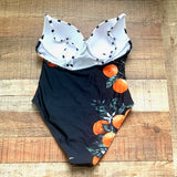 Cupshe Black Orange Swimsuit NWT- Size S