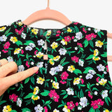Ann Taylor Black Floral Tank Blouse with Back Keyhole- Size XS
