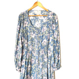 Gal Meets Glam Blue Floral Button Up Dress- Size 14