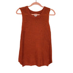 Peyton Jensen Burnt Orange Open Knit Sleeveless Top- Size S