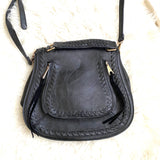 Urban Expressions Black Medium Saddle Crossbody (Jana)