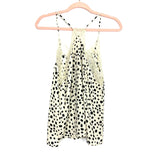 Macaron Cream/Black Dot Lace Tank Top- Size S