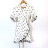 WAYF Polka Dot Embroidered Wrap Dress NWT- Size XS