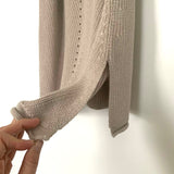 No Brand Beige Open Knit Center and Side Slit Tank Sweater- Size S