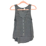 Divided by H&M Gray/Black Striped Button Up Tank- Size 2