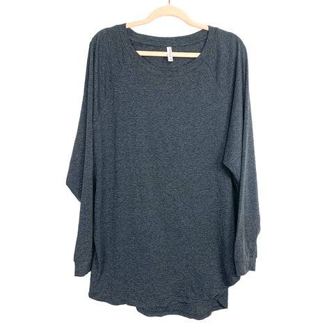 Chicsoul Grey Heathered Long Sleeve Top- Size 1X