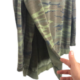 Z Supply Camo Side Slit Round Hem Top- Size S