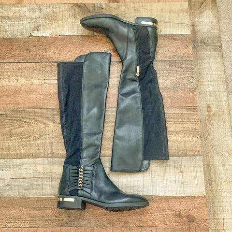 Vince Camuto Black Leather Knee High Boots- Size 7 (LIKE NEW, sold out online)