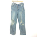 Signature 8 Blue Jean Baby Distressed Denim Jeans NWT- Size L (Inseam 28")