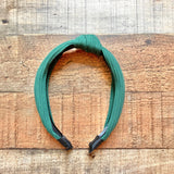 No Brand Green Ribbed Knit Knot Headband