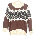 Aerie Cream/Camel/Grey Wool Blend Sweater- Size XS