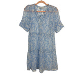 Abercrombie & Fitch Light Blue with White Flowers Sheer Dress/Cover Up- Size M