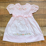 Lullaby Set Pink with Embroidered Flowers and Pink Sash Dress- Size 2T
