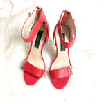 Steven by Steve Madden Red Leather Heel with Silver Buckle Detail- Size 6