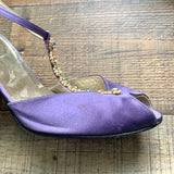 Stuart Weitzman Purple Multicolor Rhinestone Heel- Size 9.5 (See Notes)