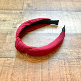 No Brand Wine Ribbed Knit Knot Headband