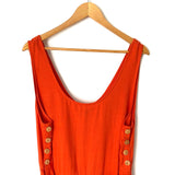 ModCloth Orange Side Button Wide Leg Cropped Jumpsuit- Size XL