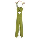 Vestique Lime Green Front and Back Cut Out Wide Leg Jumpsuit- Size M (sold out online)