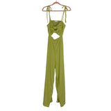 Vestique Lime Green Front and Back Cut Out Wide Leg Jumpsuit- Size M (sold out online)