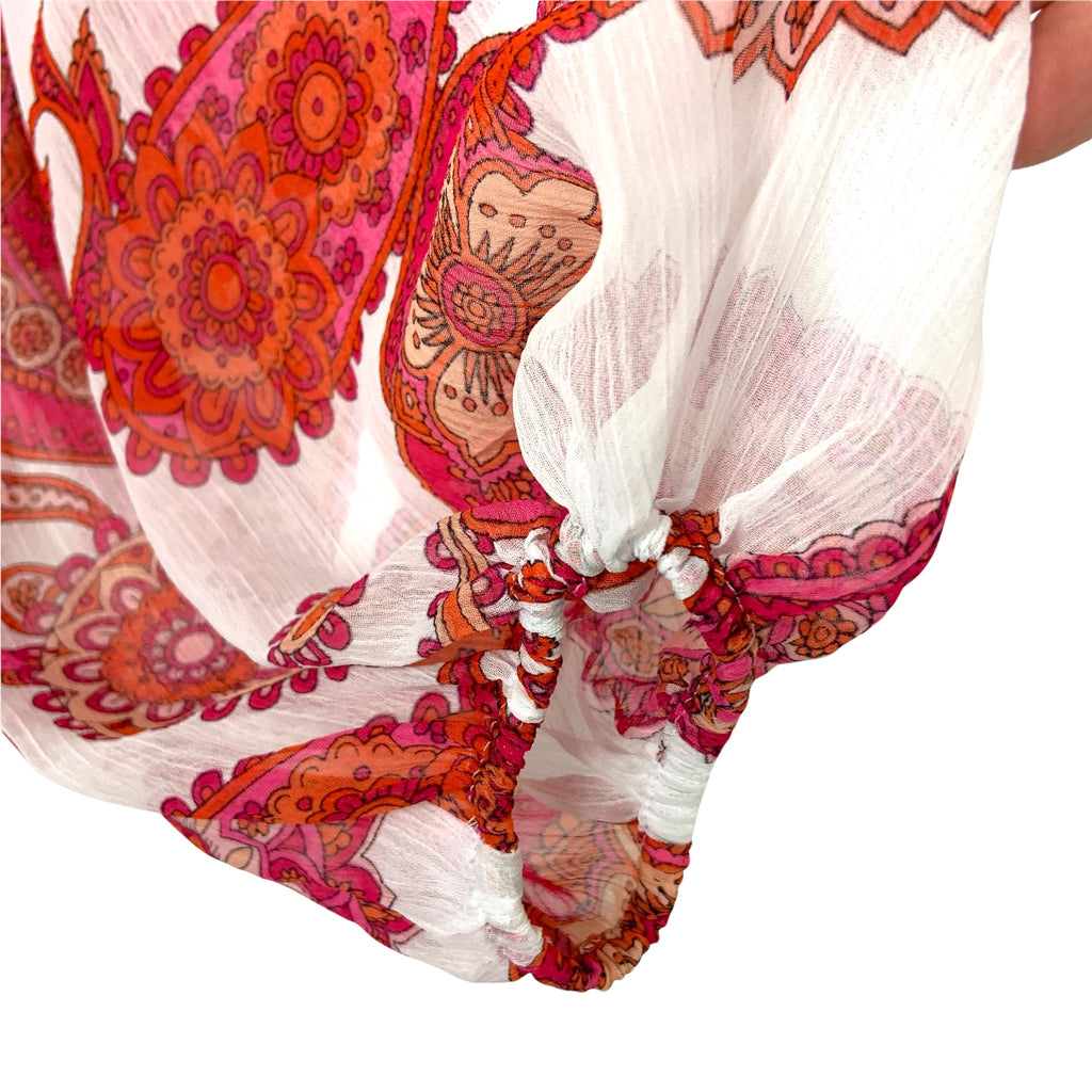 Express White White/Pink/Orange Paisley Print Off the Should Dress NWT –  The Saved Collection