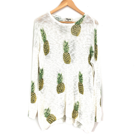 Show Me Your Mumu Pineapple Open Knit Sweater- Size XS