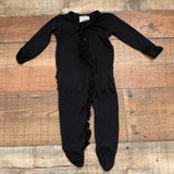 Spearmint Love Black Bamboo Ruffle Snap Up Footie Outfit- Size 0-3M