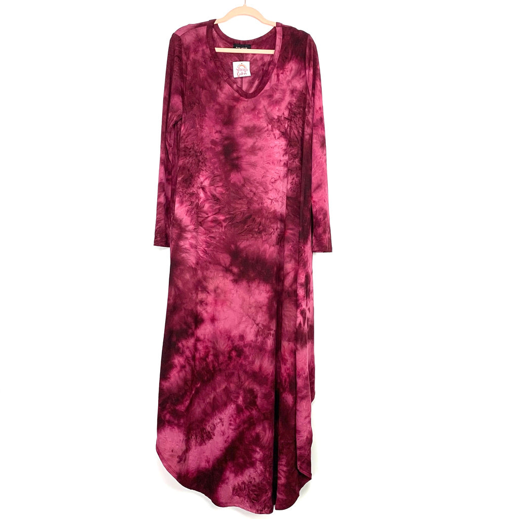 Rae Mode Burgundy/White Tie Dye Round Hem Dress- Size 1XL The Saved Collection Rae Mode Burgundy/White Tie Dye Round Hem Dress- Size 1XL The Saved Collection