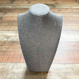 No Brand Double Chain Turquoise Drop Necklace