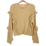 Tularosa Cream Sparkle Ruffle Sweater- Size M