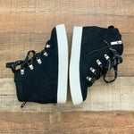 Scoop Black Fuzzy Tongue Side Zip Platform Sneakers- Size 8 (See Notes)