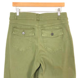 Spanx Olive Stretch Twill Wide Leg Crop Pants- Size L (Inseam 26.5”)