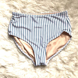 Albion Blue Striped High Waisted Bikini Bottoms- Size S (BOTTOMS ONLY)