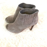 Halogen Grey Suede Peep Toe Booties- Size 8.5