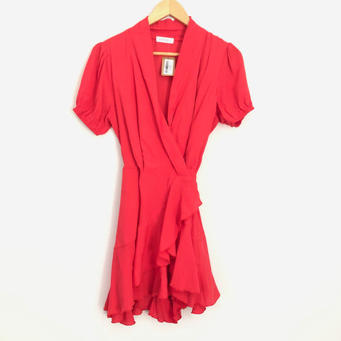 Vestique Red Ruffle Wrap Dress NWT- Size S