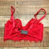 Figleaves Red Pulse Lace Underwired Balcony Bra NWT- Size 34I