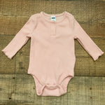 Old Navy Pink Ribbed Long Sleeve Onesie- Size 0-3M