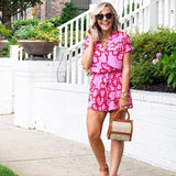 Gibson Print Two Piece Short Set- Size XXS Petite