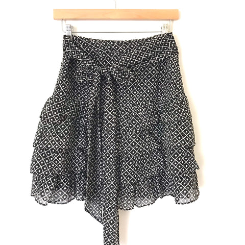 Celia Birtwell for Express Silk Tiered Ruffle Skirt- Size 2