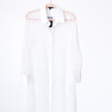 Eloquii White Sheer Polka Dot Button Up Duster NWT- Size 14