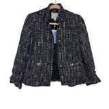 Sail to Sable Black/Ivory Tweed Button Front Short Jacket NWT- Size XS (sold out online)