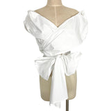 New York & Company White Wrap Top NWT- Size XL (sold out online)