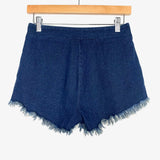 Ellison Dark Wash Pull On Denim Canvas Drawstring Shorts- Size S