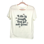 Fifth Sun Cream/Black Life Is Tough Tee- Size L