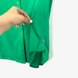 Calvin Klein Green Button Up Zipper Front Blouse- Size S
